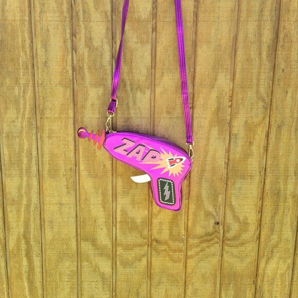 Faux Leather Lazer Zap Gun Crossbody Purse - Picture 9 of 9